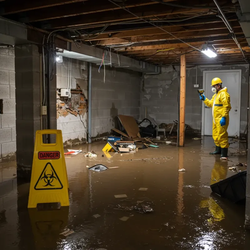 Flooded Basement Electrical Hazard in Tryon, NC Property