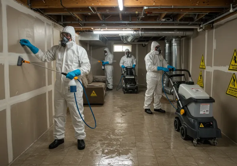 Basement Moisture Removal and Structural Drying process in Tryon, NC